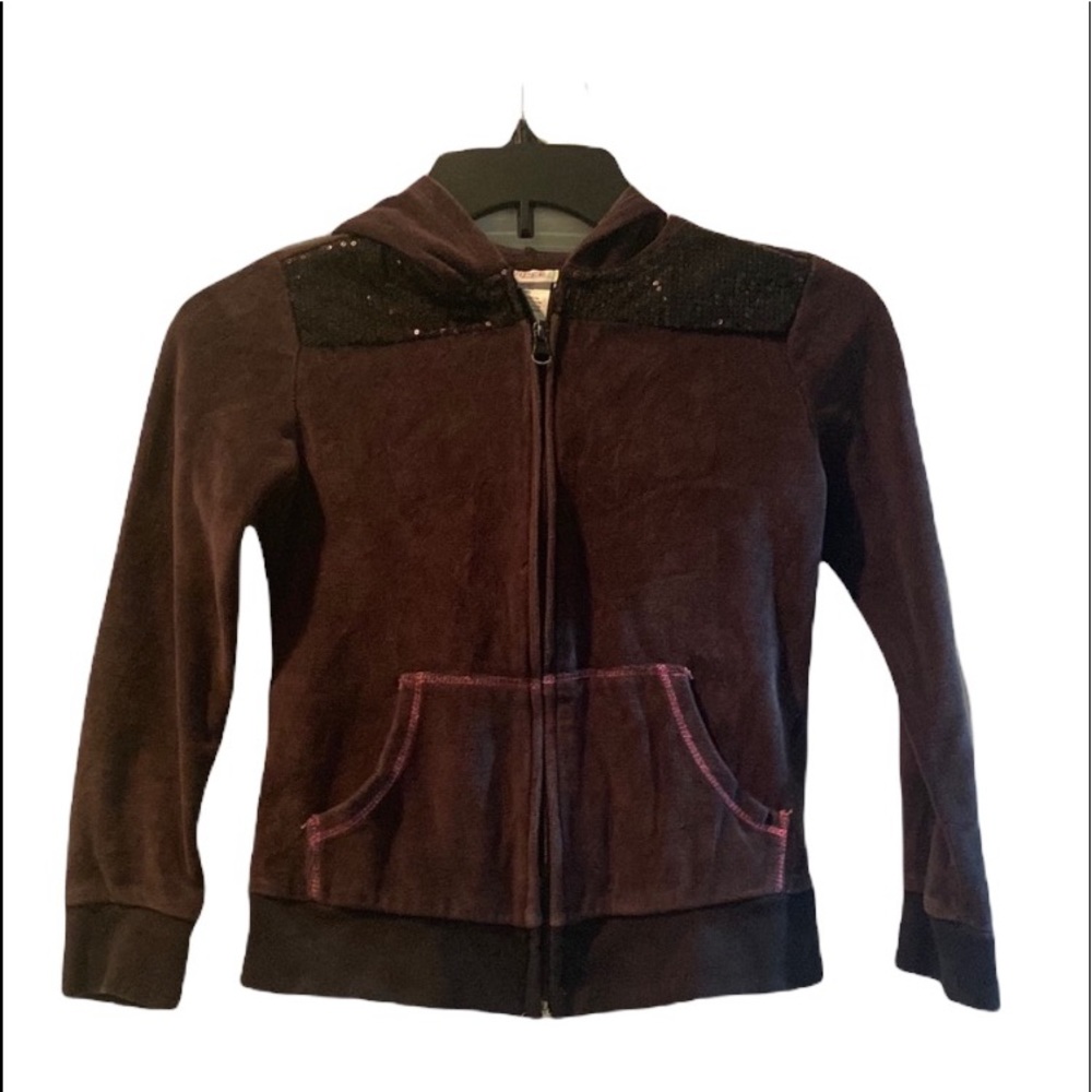 Girls Black Hoodie Jacket with Sequins